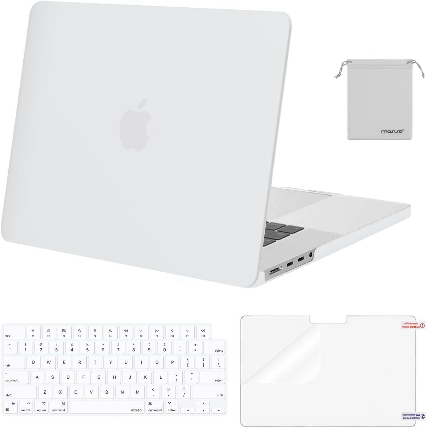 MOSISO Compatible with MacBook Pro 16 inch Case M5 2026 M4 2025 M3 M2 M1 2024-2021 A3429 A3428 A3403 A3186 A2991 A2780 A2485, Protective Hard Shell&Keyboard Cover&Screen Film&Pouch
