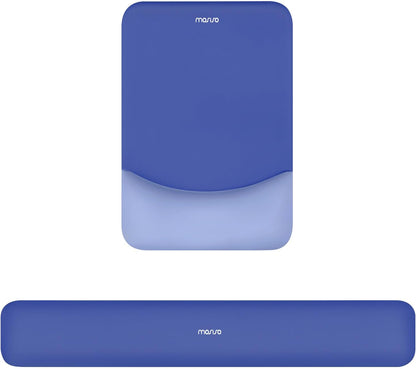 MOSISO Wrist Rest Support Mouse Pad & Keyboard Set, Slate Gray Rectangular Ergonomic Mousepad, Non-Slip Base, Home/Office Pain Relief & Easy Typing, Neoprene Cloth & Raised Silicone Lining