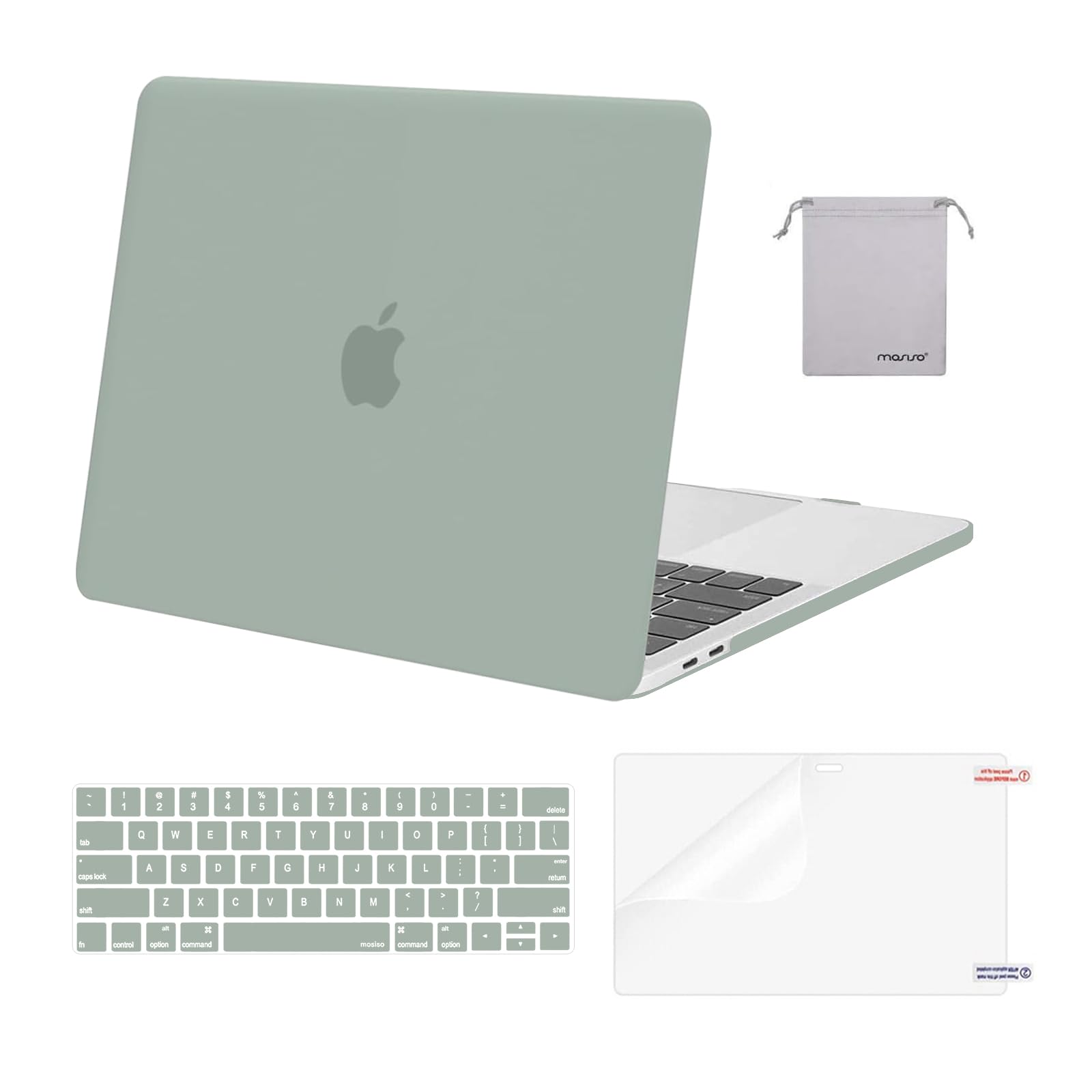MOSISO Compatible with MacBook Pro 15 inch Case 2019 2018 2017 2016 Release A1990 A1707 with Touch Bar, Plastic Hard Shell Case & Keyboard Cover & Screen Protector & Storage Bag, Rose Quartz