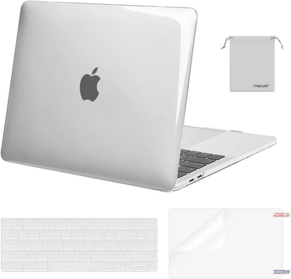 MOSISO Compatible with MacBook Pro 13 inch Case M2 2026 2025 2024 2023 2022-2016 A2338 M1 A2251 A2289 A2159 A1989 A1708 A1706,Plastic Hard Shell&Keyboard Cover&Screen Film&Storage Bag, Black
