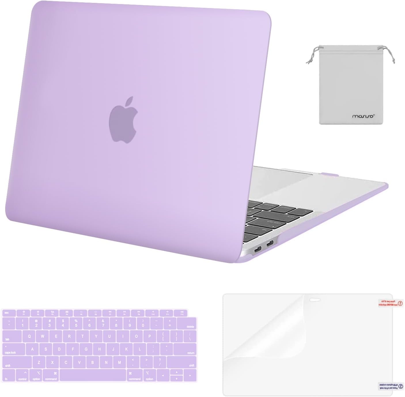 MOSISO Compatible with MacBook Air 13 inch Case M1 Chip 2021-2018 Release A2337 A2179 A1932, Plastic Hard Shell&Keyboard Cover&Screen Film&Storage Bag for MacBook Air 13.3 inch Case, Crystal Midnight