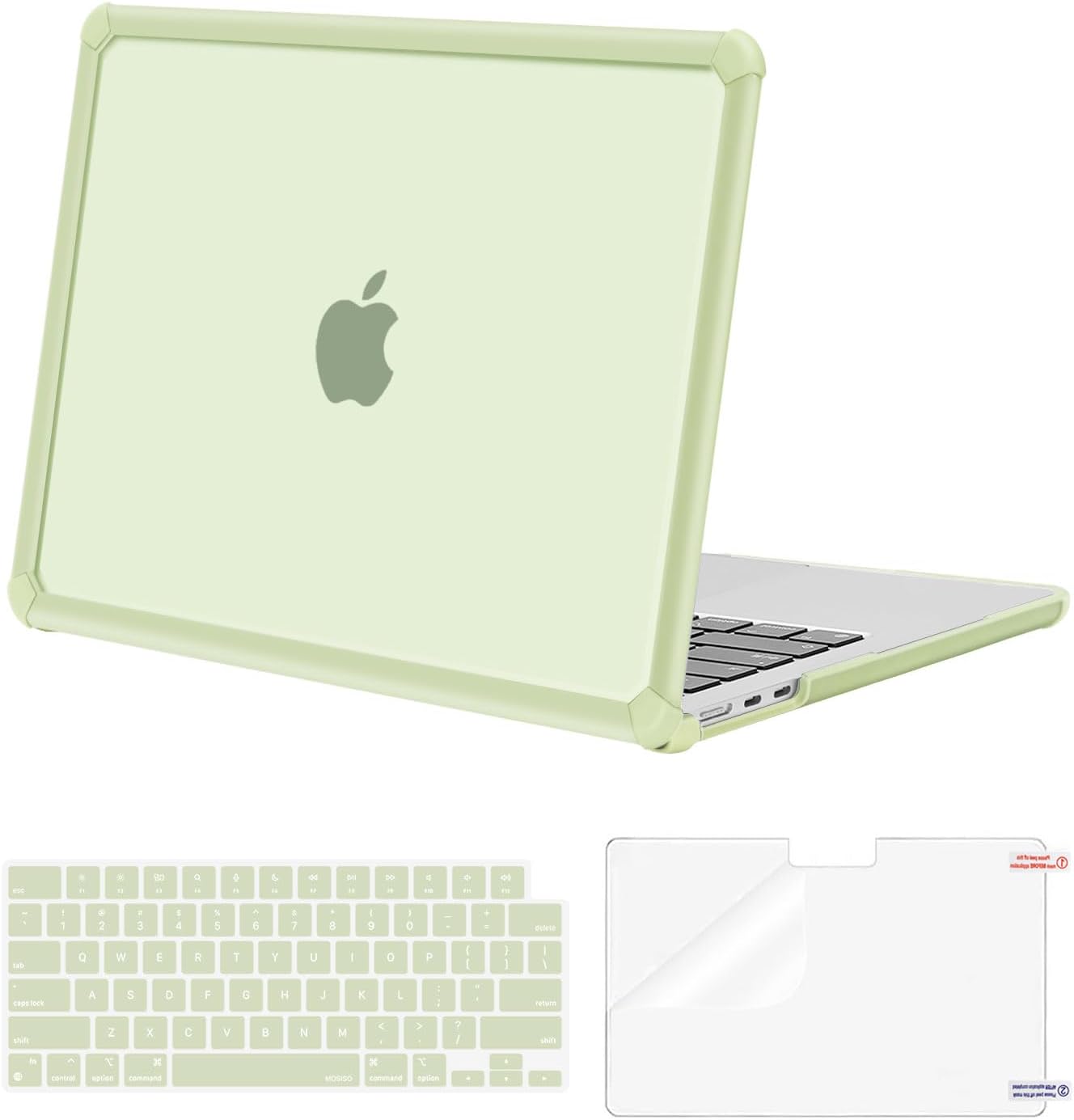 MOSISO Compatible with MacBook Air 13 inch Case M5 2026 M4 2025 M3 M2 2024-2022 A3449 A3240 A3113 A2681,3 in 1 Kit Crack-Resistant Heavy Duty Protective Plastic Hard Case with TPU Bumper, Pink