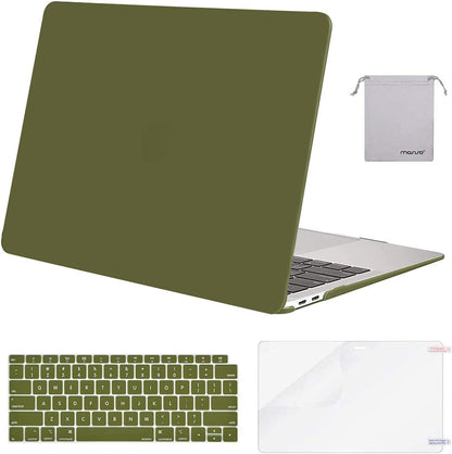 MOSISO Compatible with MacBook Air 13 inch Case M1 Chip 2021-2018 Release A2337 A2179 A1932, Plastic Hard Shell&Keyboard Cover&Screen Film&Storage Bag for MacBook Air 13.3 inch Case, Crystal Midnight