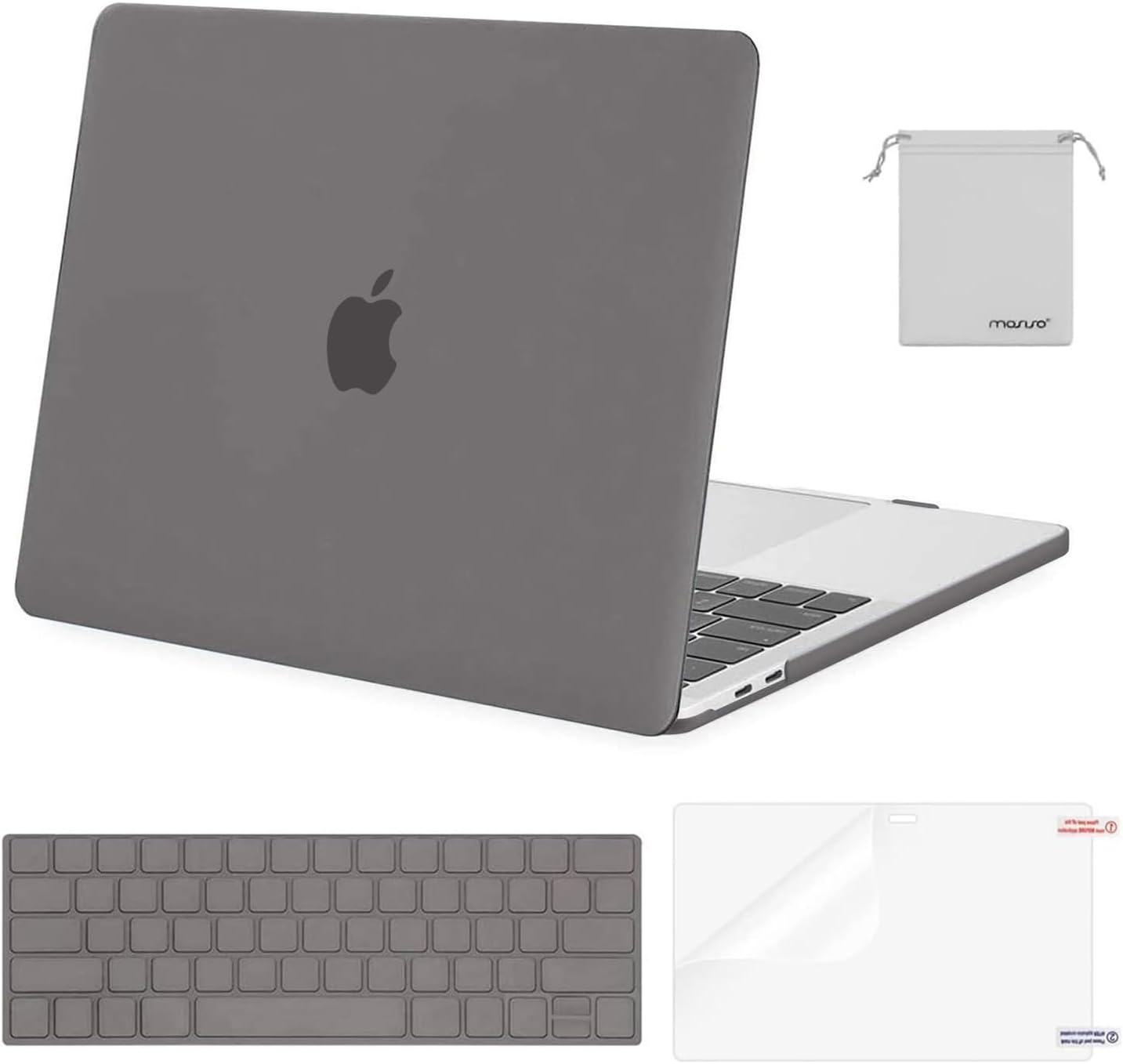MOSISO Compatible with MacBook Pro 13 inch Case M2 2026 2025 2024 2023 2022-2016 A2338 M1 A2251 A2289 A2159 A1989 A1708 A1706,Plastic Hard Shell&Keyboard Cover&Screen Film&Storage Bag, Black