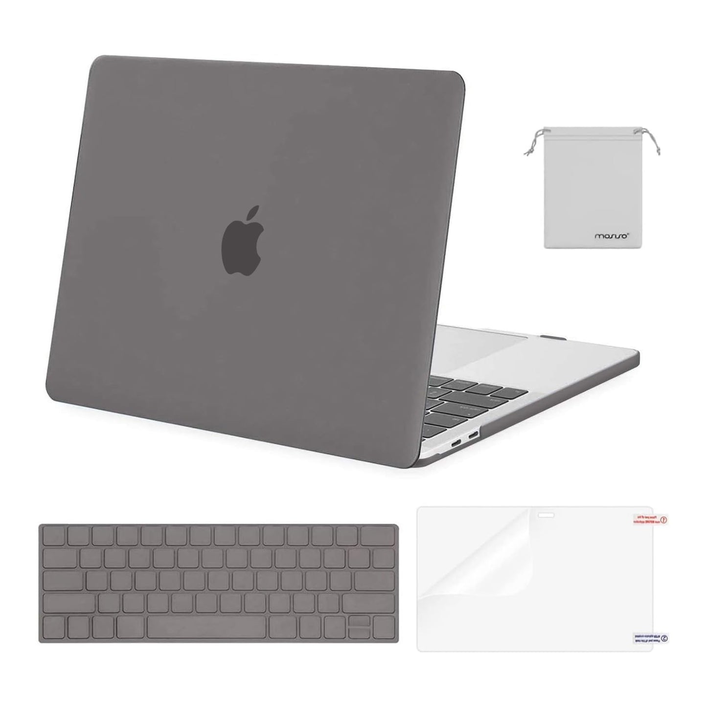 MOSISO Compatible with MacBook Pro 13 inch Case M2 2025, 2024, 2023, 2022-2016 A2338 M1 A2251 A2289 A2159 A1989 A1708 A1706, Plastic Hard Shell&Keyboard Cover&Screen Film&Storage Bag, Chalk Pink