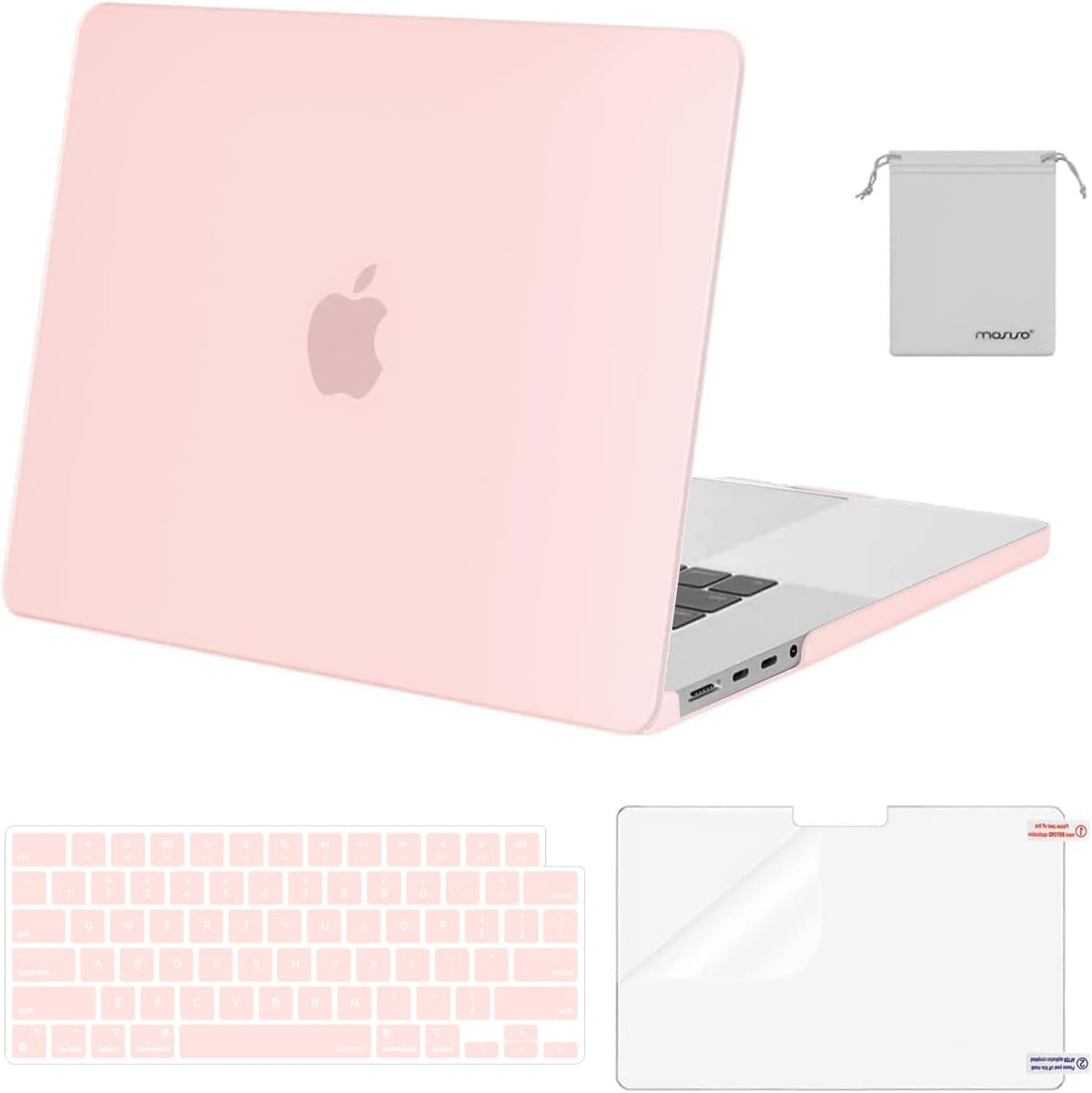 MOSISO 4in1 MultiColor Hard Shell Case Compatible with MacBook Pro 16 Inch M5-M1 Protective Laptop Cover With Keyboard Cover Screen Film Storage Pouch