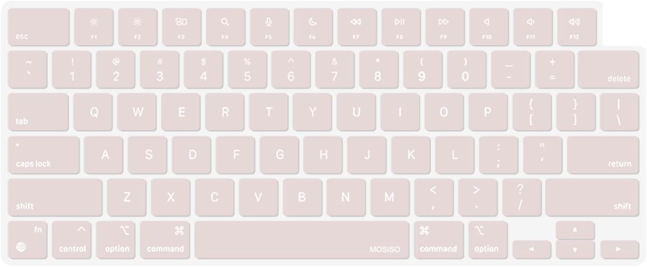 MOSISO Keyboard Cover Skin Compatible with MacBook Air 15 inch M3 A3114 M2 A2941/Air 13.6 A3113 A2681/Pro 14/16 M4 M3 M2 M1