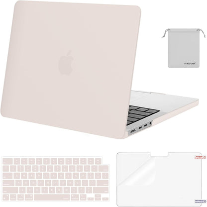 MOSISO Compatible with MacBook Pro 14 inch Case M5 2026 M4 2025 M3 M2 M1 2024-2021 A3427 A3426 A3434 A3112 A3185 A3401 A2918 A2992 A2779 A2442,Hard Case&Keyboard Skin&ScreenFilm&Pouch, Rose Quartz