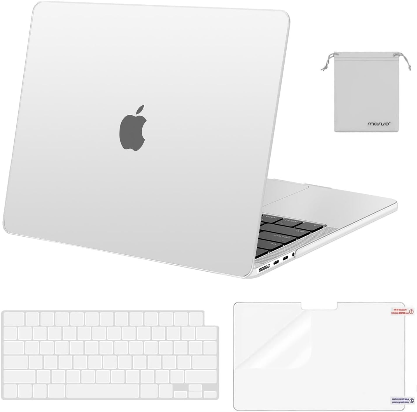 MOSISO Compatible with MacBook Pro 14 inch Case M5 2026 M4 2025 M3 M2 M1 2024-2021 A3427 A3426 A3434 A3112 A3185 A3401 A2918 A2992 A2779 A2442,Hard Case&Keyboard Skin&ScreenFilm&Pouch, Rose Quartz