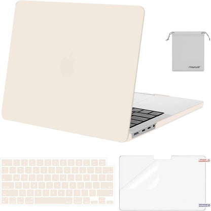 MOSISO Compatible with MacBook Pro 14 inch Case M5 2026 M4 2025 M3 M2 M1 2024-2021 A3427 A3426 A3434 A3112 A3185 A3401 A2918 A2992 A2779 A2442,Hard Case&Keyboard Skin&ScreenFilm&Pouch, Rose Quartz