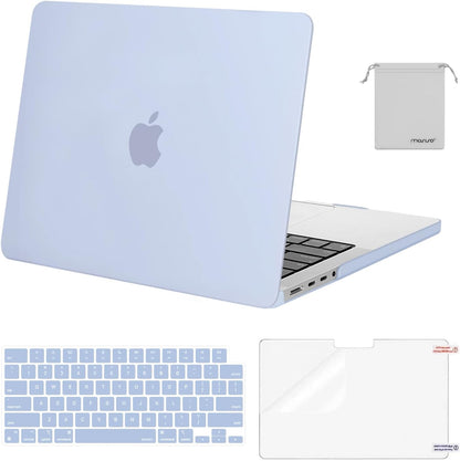 MOSISO Compatible with MacBook Pro 14 inch Case M5 2026 M4 2025 M3 M2 M1 2024-2021 A3427 A3426 A3434 A3112 A3185 A3401 A2918 A2992 A2779 A2442,Hard Case&Keyboard Skin&ScreenFilm&Pouch, Rose Quartz