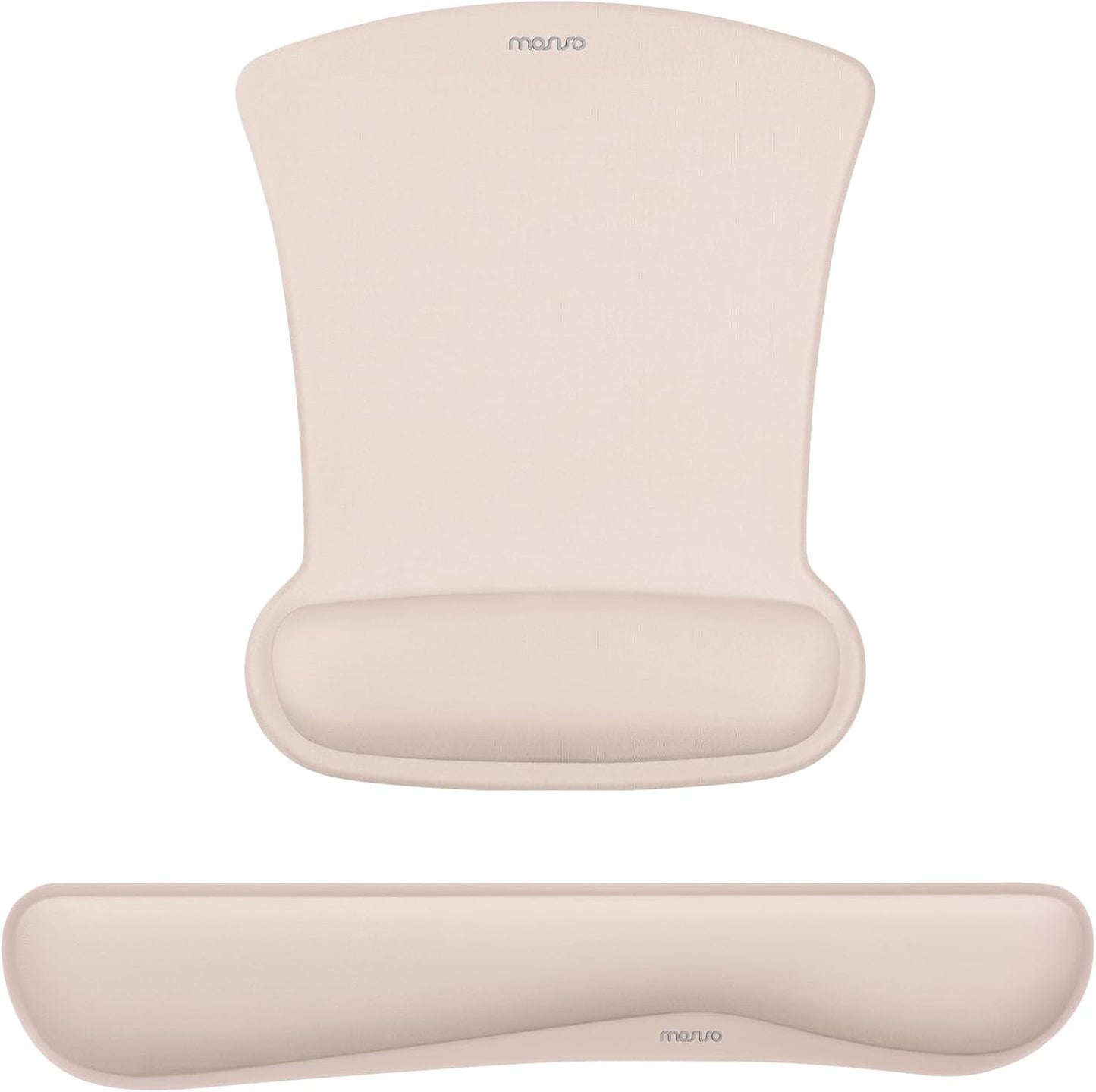 MOSISO Wrist Rest Support for Mouse Pad & Keyboard Set, Ergonomic Mousepad Non-Slip Base Home/Office Pain Relief & Easy Typing Cushion with Neoprene Cloth & Raised Memory Foam