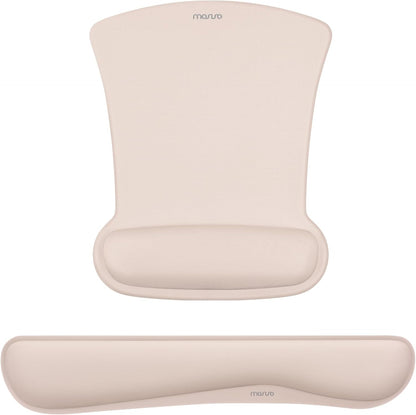 MOSISO Wrist Rest Support for Mouse Pad & Keyboard Set, Ergonomic Mousepad Non-Slip Base Home/Office Pain Relief & Easy Typing Cushion with Neoprene Cloth & Raised Memory Foam