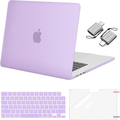 MOSISO Compatible with MacBook Air 15 inch Case M5-M2 2026-2023 A3448 A3241 A3114 A2941, Hard Shell&Keyboard Cover&Screen Film&Type C, Great for Study Travel Work