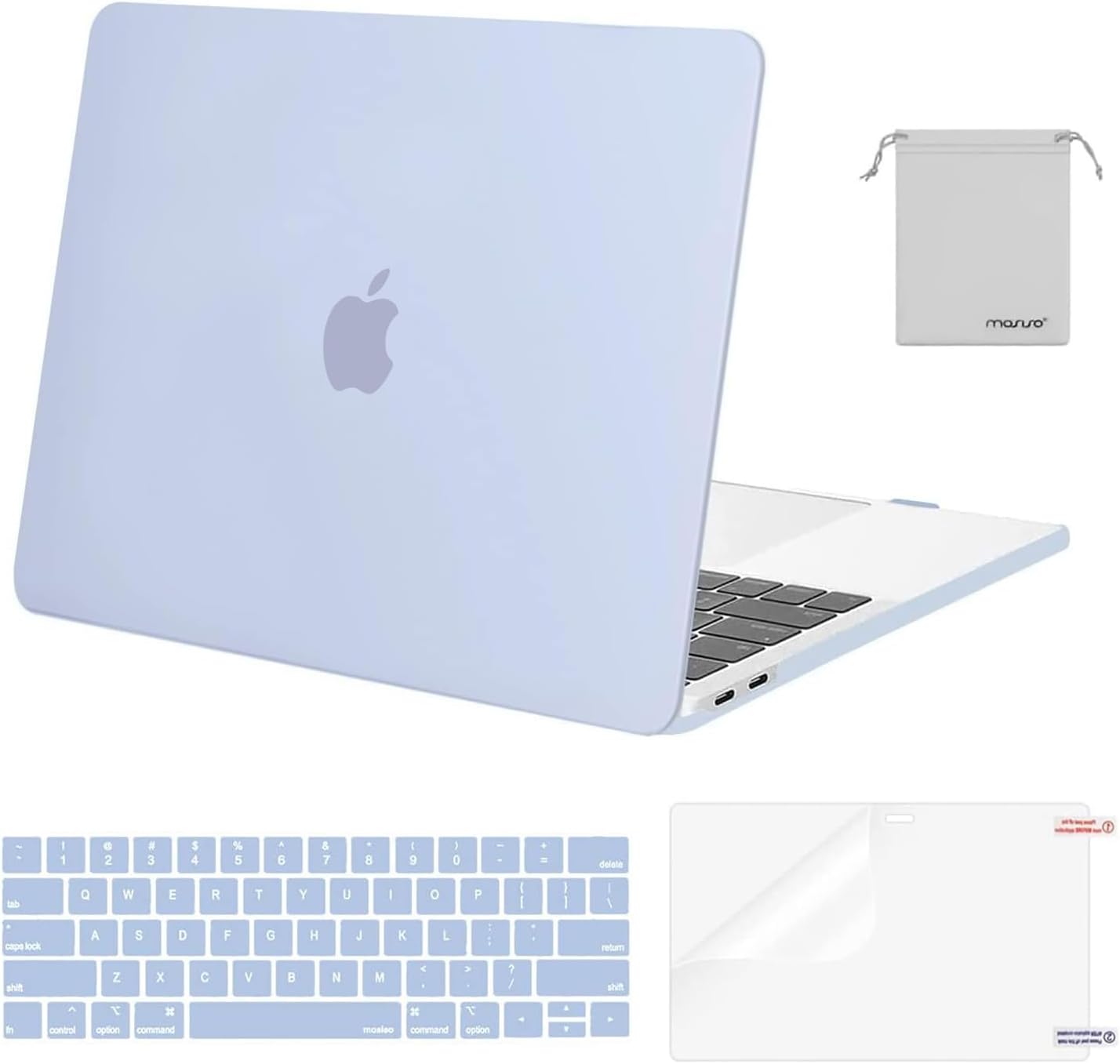 MOSISO Compatible with MacBook Pro 13 inch Case M2 2026 2025 2024 2023 2022-2016 A2338 M1 A2251 A2289 A2159 A1989 A1708 A1706,Plastic Hard Shell&Keyboard Cover&Screen Film&Storage Bag, Black