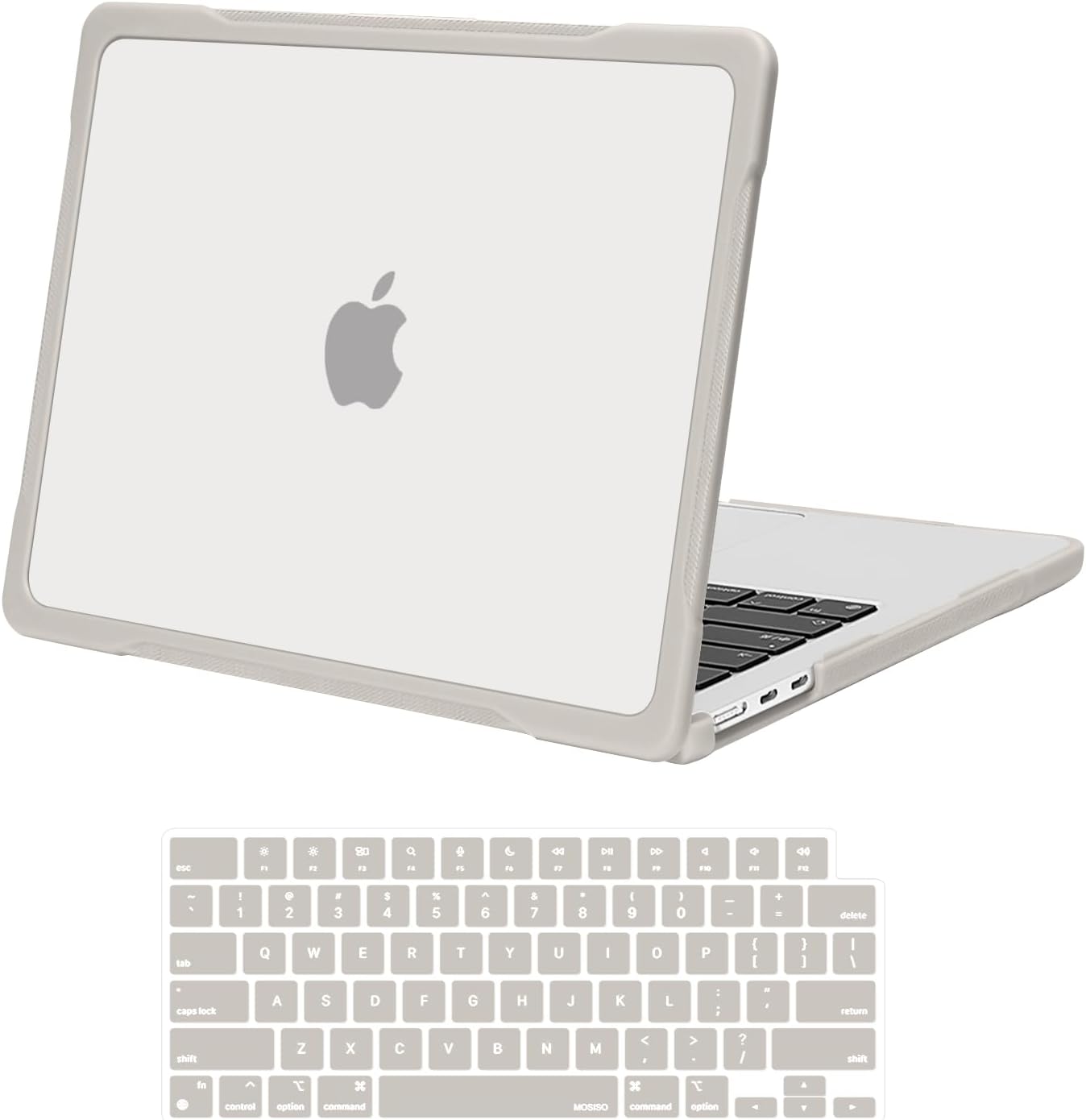 MOSISO Compatible with MacBook Air 13 inch Case M5 2026 M4 2025 M3 M2 2024-2022 A3449 A3240 A3113 A2681, 2 in 1 Kit Crack-Resistant Hard Case with Soft TPU Bumper for MacBook Air 13.6