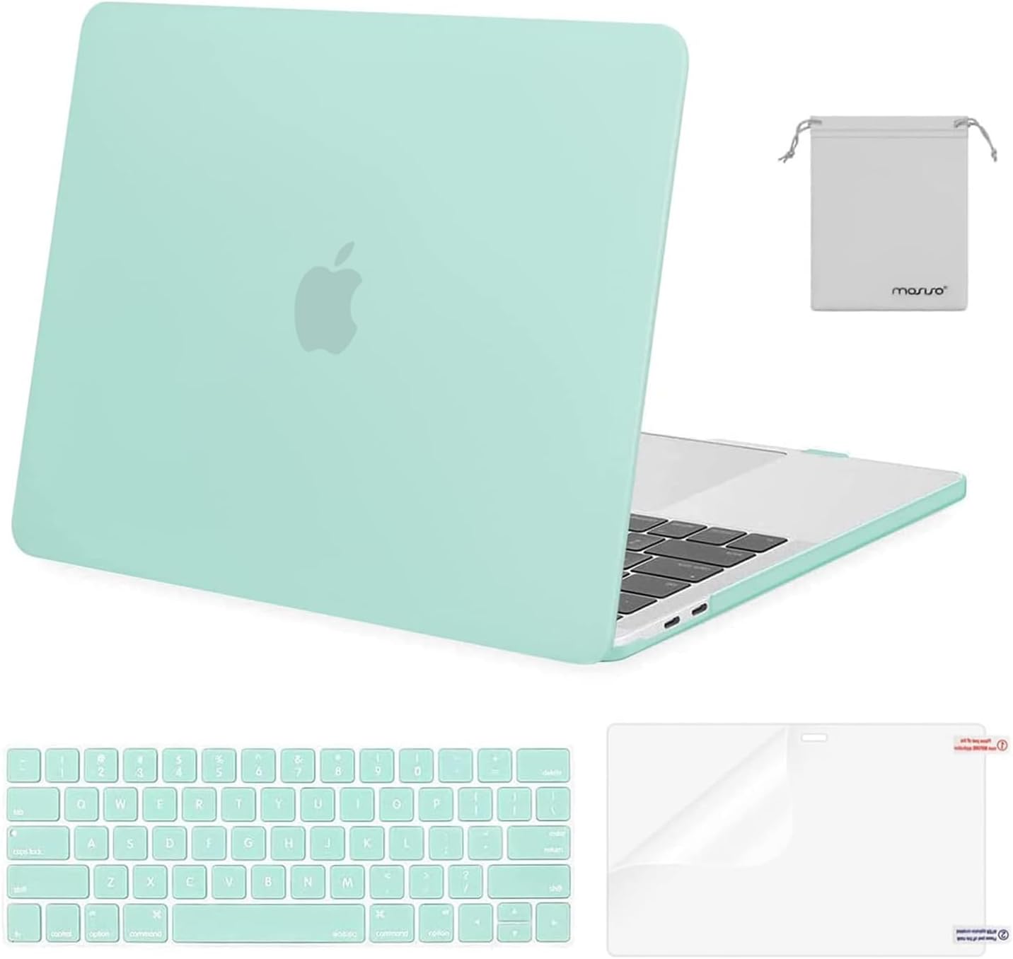 MOSISO Compatible with MacBook Pro 13 inch Case M2 2026 2025 2024 2023 2022-2016 A2338 M1 A2251 A2289 A2159 A1989 A1708 A1706,Plastic Hard Shell&Keyboard Cover&Screen Film&Storage Bag, Black