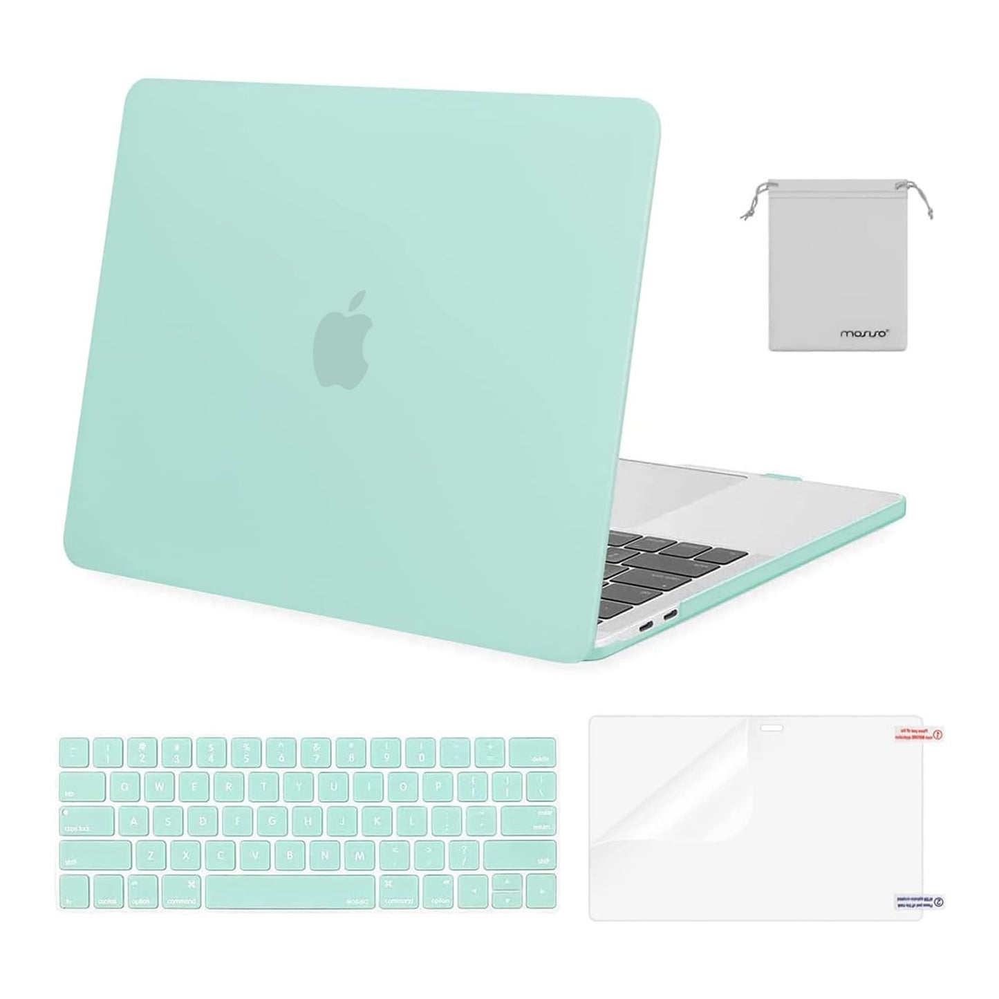 MOSISO Compatible with MacBook Pro 13 inch Case M2 2025, 2024, 2023, 2022-2016 A2338 M1 A2251 A2289 A2159 A1989 A1708 A1706, Plastic Hard Shell&Keyboard Cover&Screen Film&Storage Bag, Chalk Pink