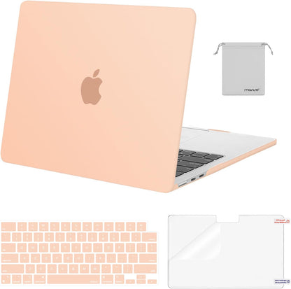 MOSISO Compatible with MacBook Air 13 inch Case M2-M5 2022-2026 A3449 A3240 A3113 A2681, 4 in 1 Protective Kit: Hard Shell, Keyboard Cover, Screen Film & Storage Pouch