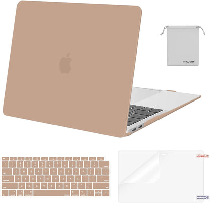 MOSISO Compatible with MacBook Air 13 inch Case M1 Chip 2021-2018 Release A2337 A2179 A1932, Plastic Hard Shell&Keyboard Cover&Screen Film&Storage Bag for MacBook Air 13.3 inch Case, Crystal Midnight