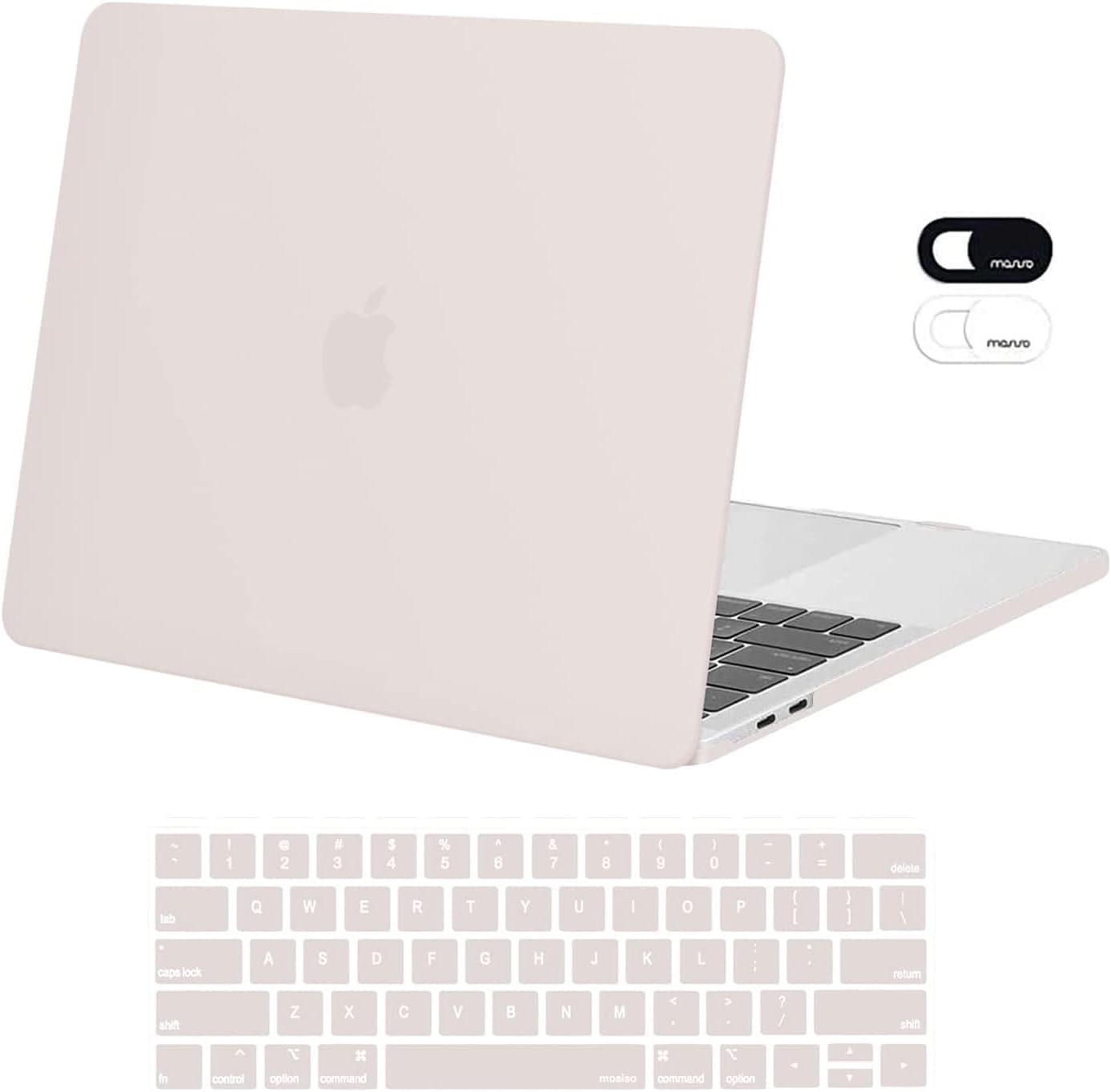 MOSISO Compatible with MacBook Pro 13 inch Case M2 2026, 2025, 2024-2016 A2338 M1 A2251 A2289 A2159 A1989 A1708 A1706,Plastic Hard Case&Keyboard Skin&Webcam Cover for MacBook Pro 13.3, Rose Quartz