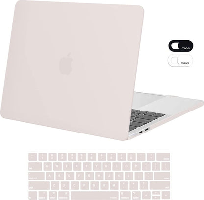 MOSISO Compatible with MacBook Pro 13 inch Case M2 2026, 2025, 2024-2016 A2338 M1 A2251 A2289 A2159 A1989 A1708 A1706,Plastic Hard Case&Keyboard Skin&Webcam Cover for MacBook Pro 13.3, Rose Quartz