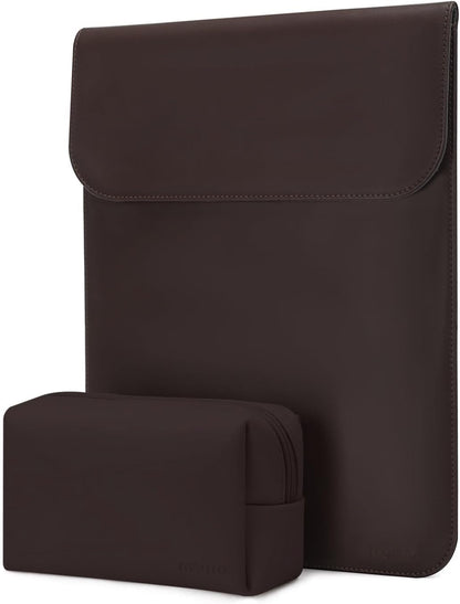 MOSISO Laptop Case 13.3 inch, 13-13.3 inch Laptop Sleeve Compatible with MacBook Neo 13 A18 Pro A3404 /Air 13/Pro 13/Pro 14 M5 M4 M3 M2 M1, Faux Suede Leather Case with Small Bag