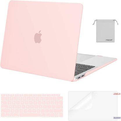 MOSISO Compatible with MacBook Air 13 inch Case M1 Chip 2021-2018 Release A2337 A2179 A1932, Plastic Hard Shell&Keyboard Cover&Screen Film&Storage Bag for MacBook Air 13.3 inch Case, Crystal Midnight