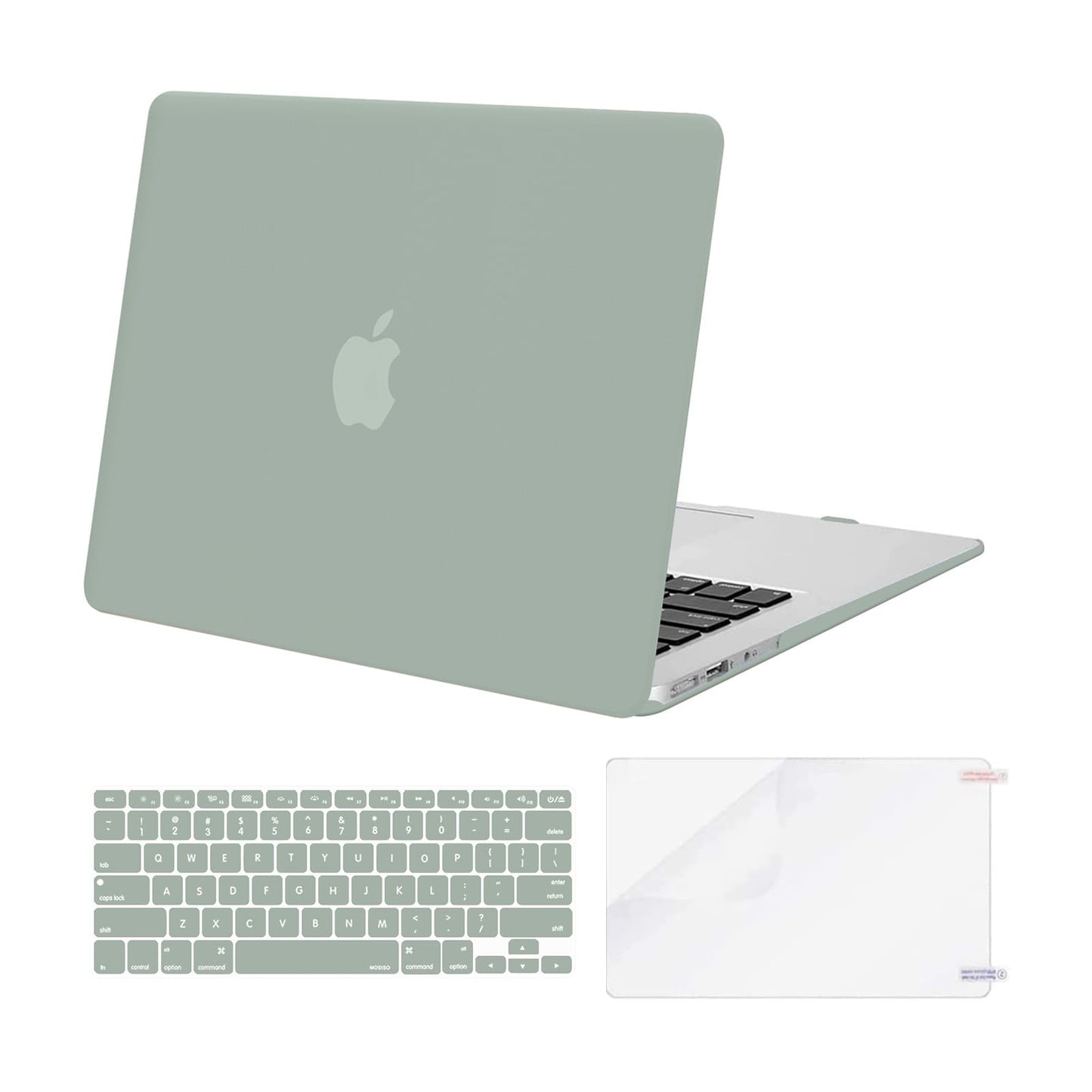 MOSISO Compatible with MacBook Air 13 inch Case (Models: A1369 & A1466, Older Version 2010-2017 Release), Protective Plastic Hard Shell Case & Keyboard Cover & Screen Protector, Rose Quartz