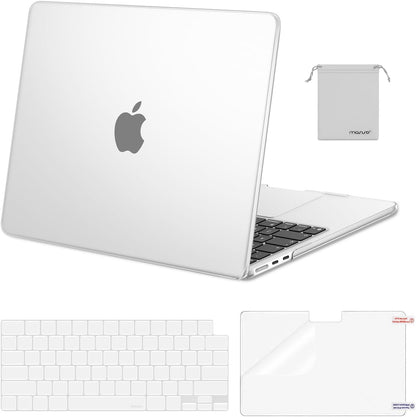 MOSISO Compatible with MacBook Air 13 inch Case M2-M5 2022-2026 A3449 A3240 A3113 A2681, 4 in 1 Protective Kit: Hard Shell, Keyboard Cover, Screen Film & Storage Pouch
