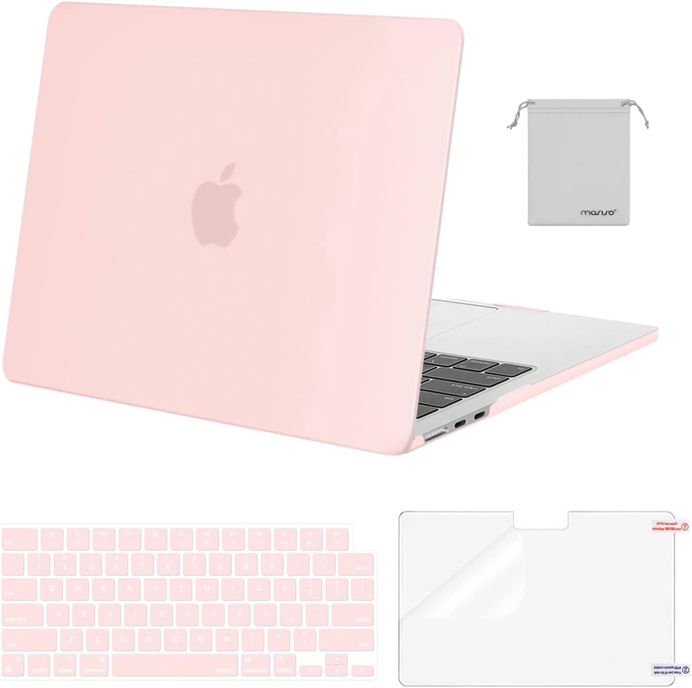 MOSISO Compatible with MacBook Air 13 inch Case M5 2026 M4 2025 M3 M2 2024-2022 A3449 A3240 A3113 A2681,Hard Shell&Keyboard Cover&Screen Film&Pouch for MacBook Air 13.6 inch Case, Crystal Clear