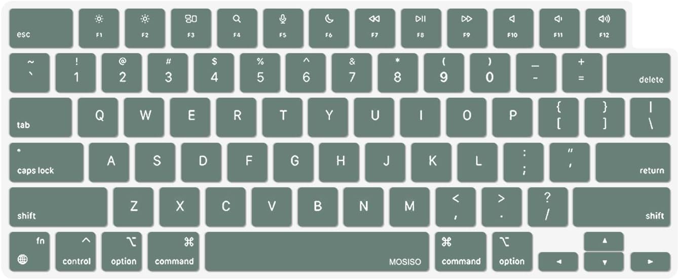 MOSISO Keyboard Cover Skin Compatible with MacBook Air 15 inch M3 A3114 M2 A2941/Air 13.6 A3113 A2681/Pro 14/16 M4 M3 M2 M1