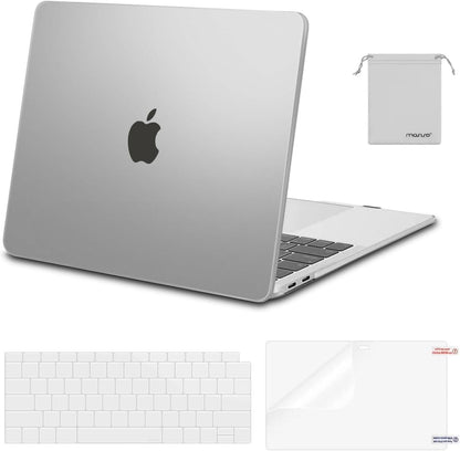 MOSISO Compatible with MacBook Air 13 inch Case M1 Chip 2021-2018 Release A2337 A2179 A1932, Plastic Hard Shell&Keyboard Cover&Screen Film&Storage Bag for MacBook Air 13.3 inch Case, Crystal Midnight