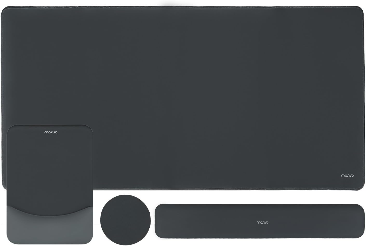 MOSISO Keyboard Mouse Pad Set, Large Gaming Mouse Pad&Rectangular Keyboard Wrist Rest&Mousepad with Wrist Rest&Coaster, Ergonomic Non-Slip&Easy Typing Pad with Curved Silicone Lining