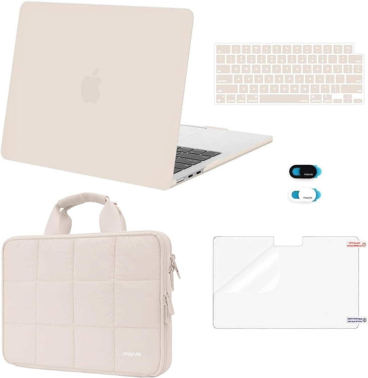 MOSISO 5‑in‑1 Protective Kit for MacBook Air 13.6‑Inch (2022‑2026 M2‑M5, A2681/A3113/A3240/A3449)