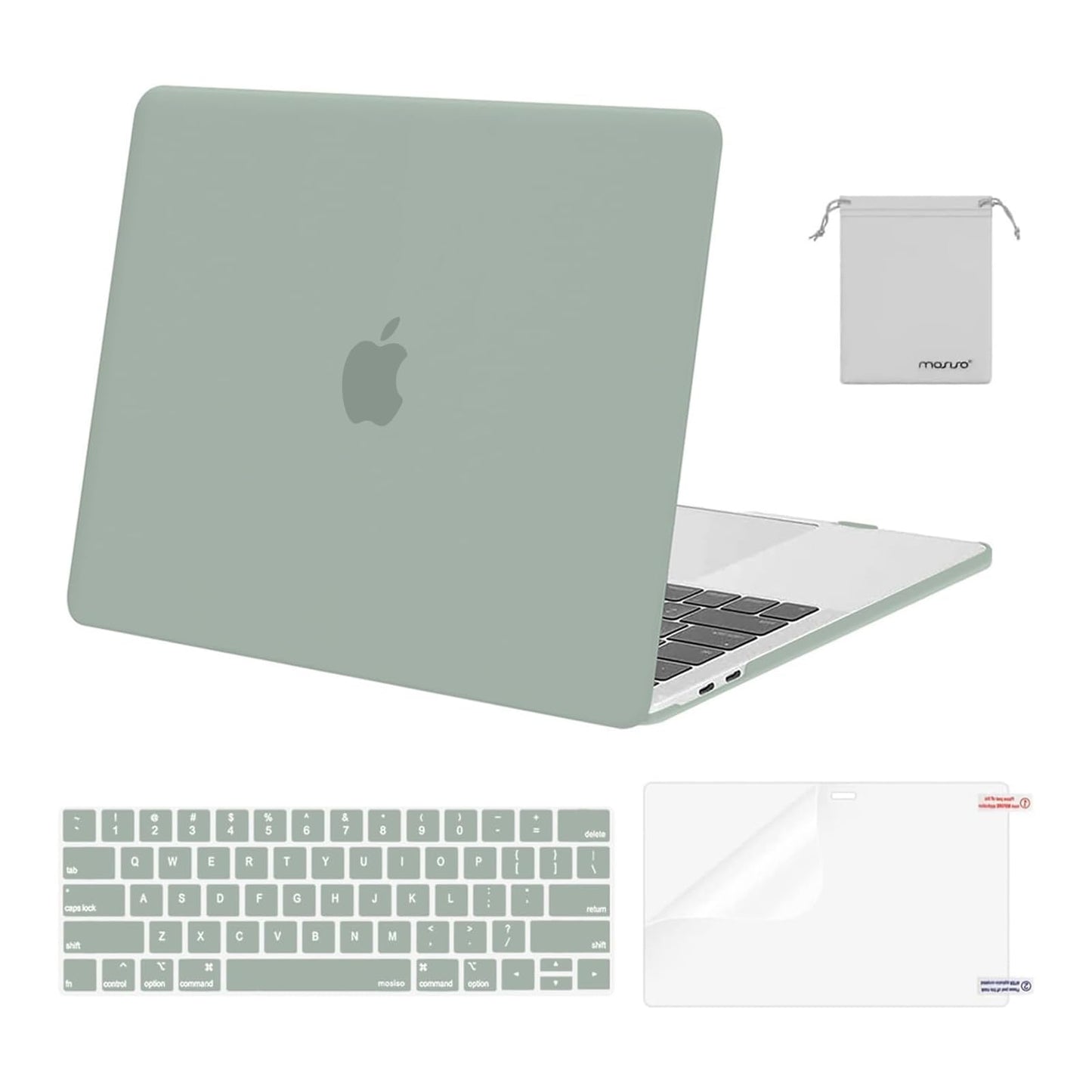MOSISO Compatible with MacBook Pro 13 inch Case M2 2025, 2024, 2023, 2022-2016 A2338 M1 A2251 A2289 A2159 A1989 A1708 A1706, Plastic Hard Shell&Keyboard Cover&Screen Film&Storage Bag, Chalk Pink