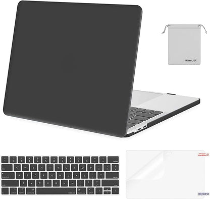 MOSISO Compatible with MacBook Pro 13 inch Case M2 2026 2025 2024 2023 2022-2016 A2338 M1 A2251 A2289 A2159 A1989 A1708 A1706,Plastic Hard Shell&Keyboard Cover&Screen Film&Storage Bag, Black