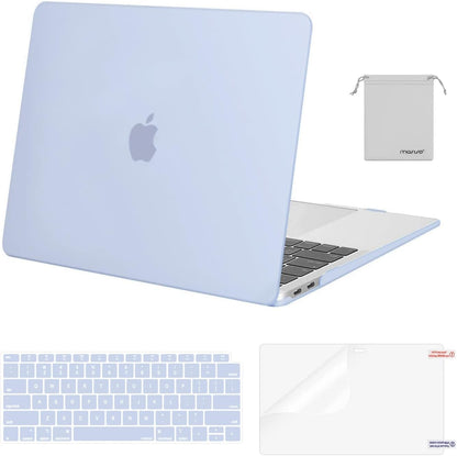 MOSISO Compatible with MacBook Air 13 inch Case M1 Chip 2021-2018 Release A2337 A2179 A1932, Plastic Hard Shell&Keyboard Cover&Screen Film&Storage Bag for MacBook Air 13.3 inch Case, Crystal Midnight