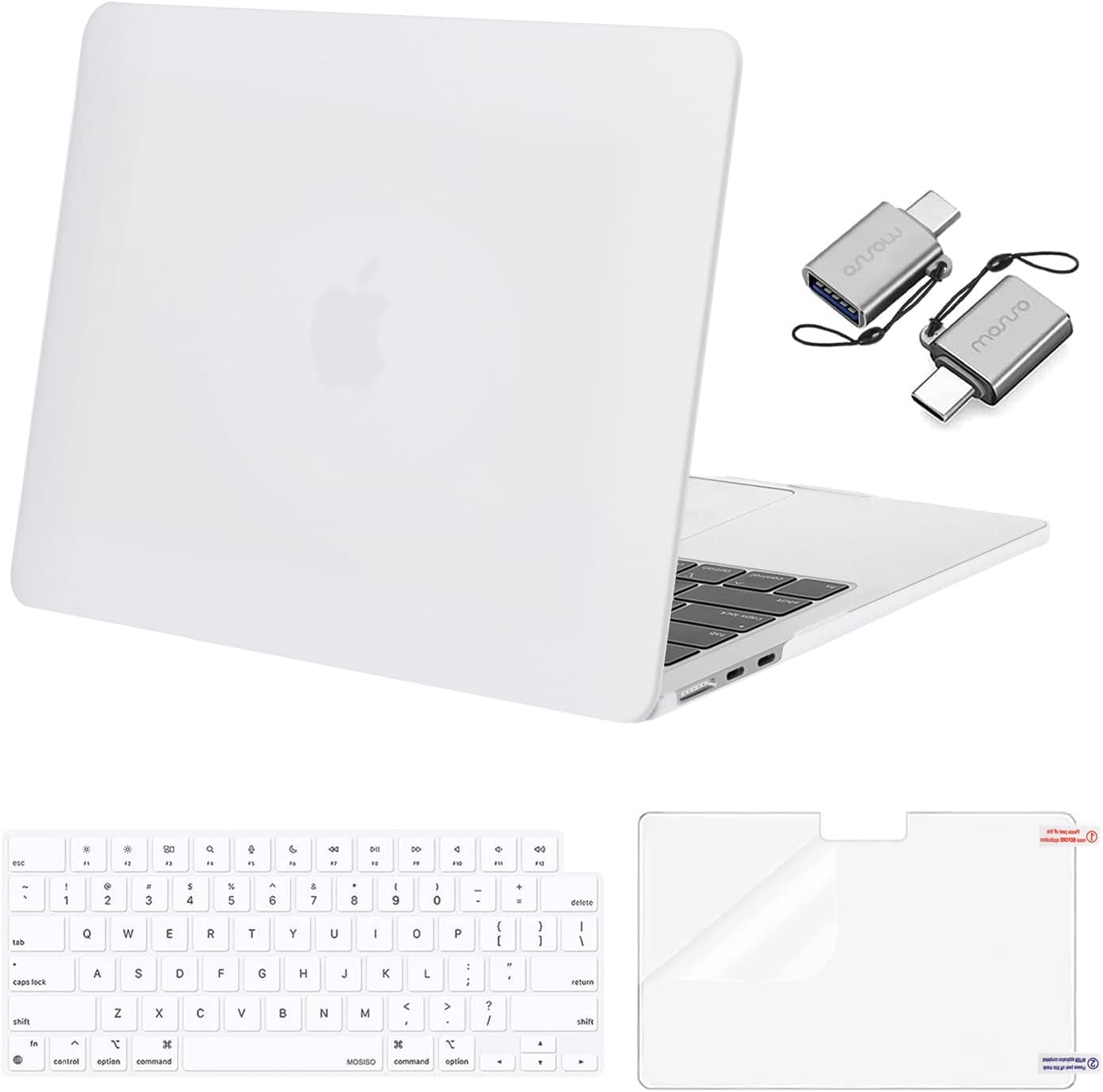 MOSISO Compatible with MacBook Air 13 inch Case M5 2026 M4 2025 M3 M2 2024-2022 A3449 A3240 A3113 A2681, Hard Shell&Keyboard Cover&Screen Film&Type C for MacBook Air 13.6 inch Case