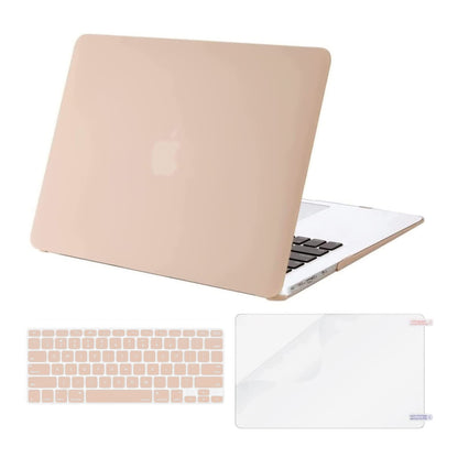 MOSISO Compatible with MacBook Air 13 inch Case (Models: A1369 & A1466, Older Version 2010-2017 Release), Protective Plastic Hard Shell Case & Keyboard Cover & Screen Protector, Rose Quartz