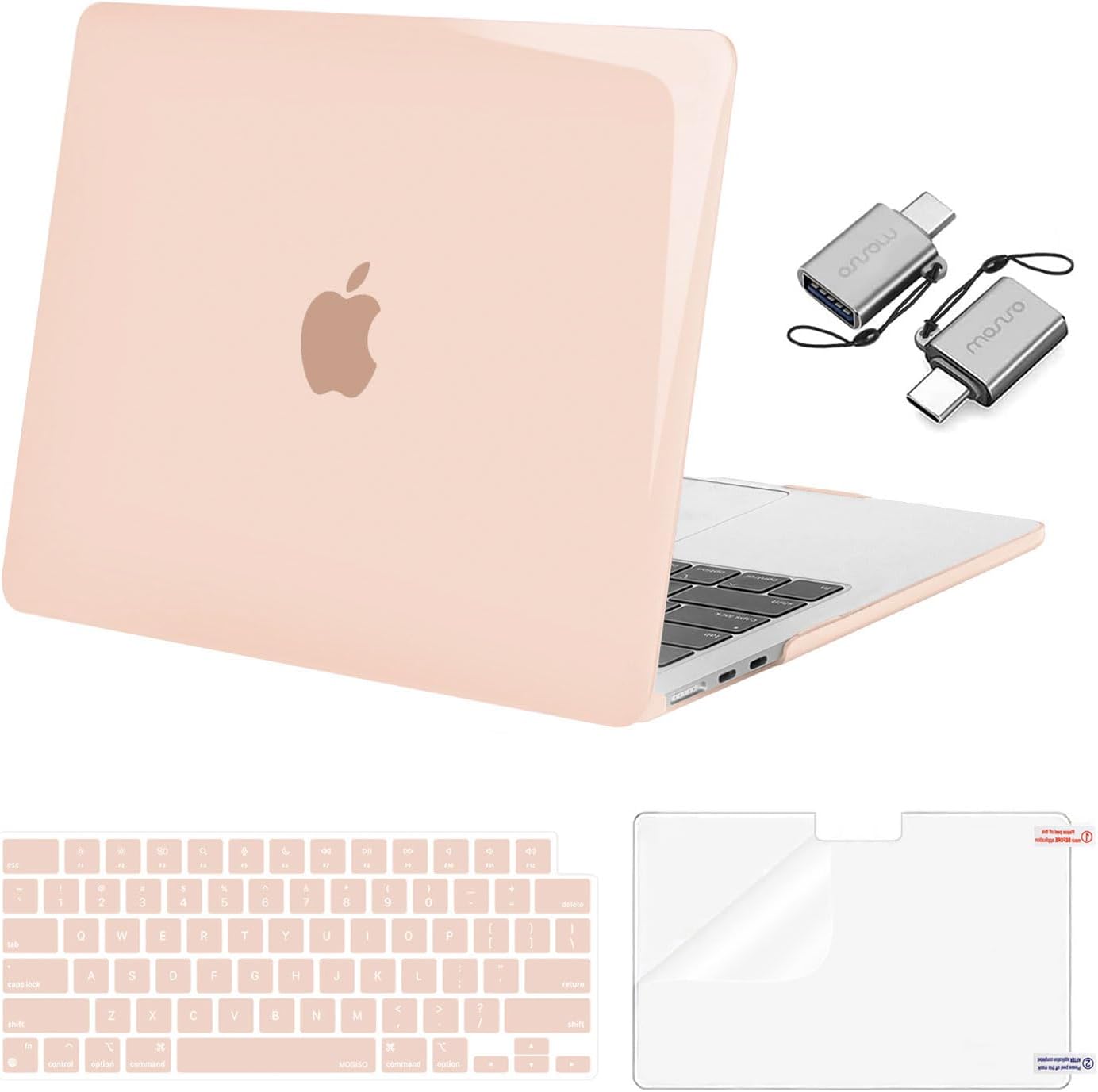 MOSISO Compatible with MacBook Air 13 inch Case M5 2026 M4 2025 M3 M2 2024-2022 A3449 A3240 A3113 A2681, Hard Shell&Keyboard Cover&Screen Film&Type C for MacBook Air 13.6 inch Case