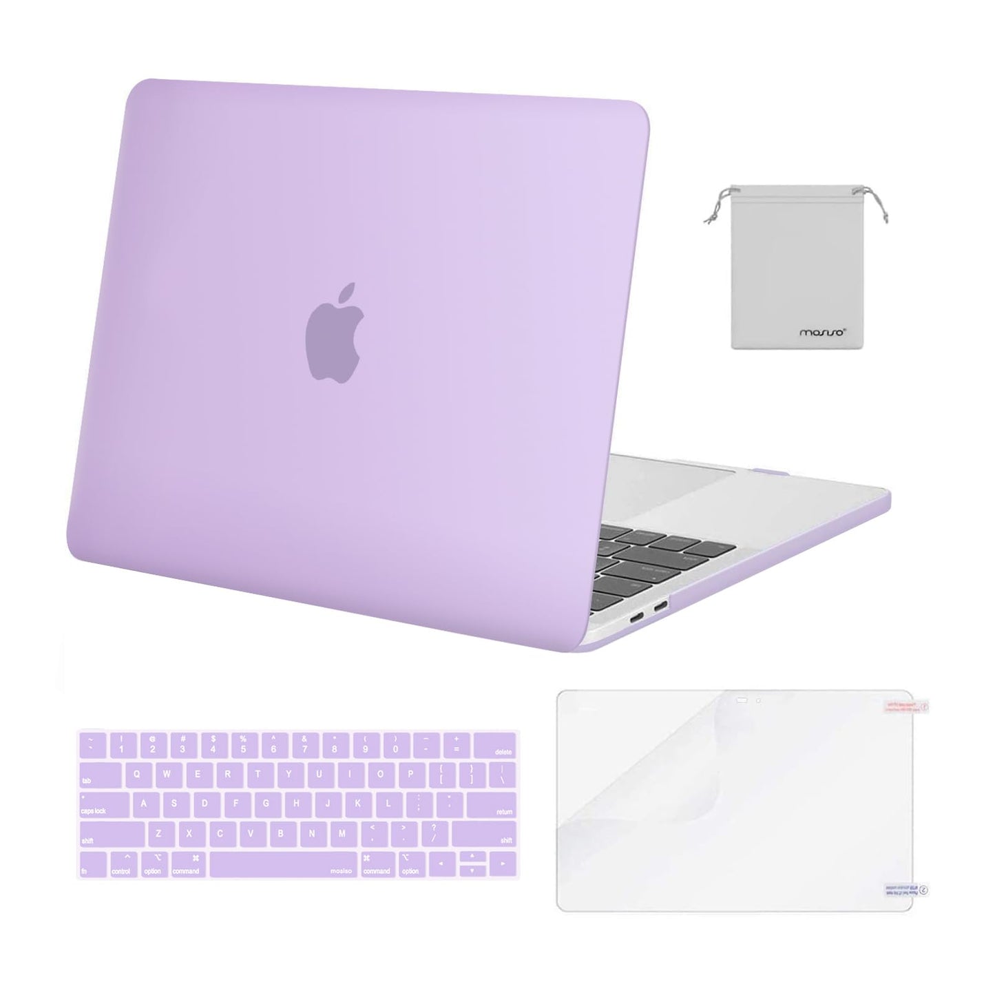 MOSISO Compatible with MacBook Pro 15 inch Case 2019 2018 2017 2016 Release A1990 A1707 with Touch Bar, Plastic Hard Shell Case & Keyboard Cover & Screen Protector & Storage Bag, Rose Quartz