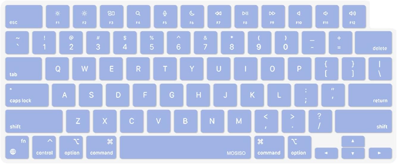 MOSISO Keyboard Cover Skin Compatible with MacBook Air 15 inch M3 A3114 M2 A2941/Air 13.6 A3113 A2681/Pro 14/16 M4 M3 M2 M1