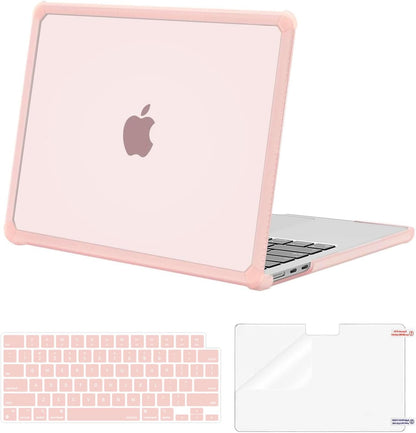 MOSISO Hard Case Compatible with MacBook Air 13 M2-M5 2022-2026, 3 in 1 Heavy Duty Crack Resistant Protective Cover with TPU Bumper