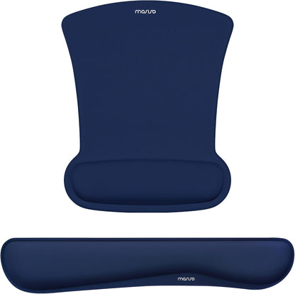 MOSISO Light‑Purple Ergonomic Memory‑Foam Keyboard & Mouse Wrist Rest Set, Non‑Slip Wrist Support Pads for Office Gaming Home Workspace