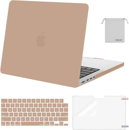 MOSISO Compatible with MacBook Pro 14 inch Case M5 2026 M4 2025 M3 M2 M1 2024-2021 A3427 A3426 A3434 A3112 A3185 A3401 A2918 A2992 A2779 A2442,Hard Case&Keyboard Skin&ScreenFilm&Pouch, Rose Quartz