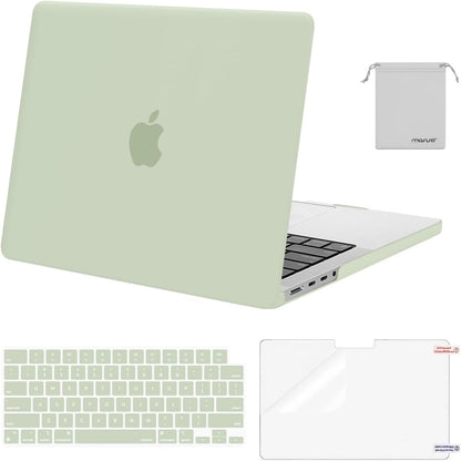 MOSISO Compatible with MacBook Pro 14 inch Case M5 2026 M4 2025 M3 M2 M1 2024-2021 A3427 A3426 A3434 A3112 A3185 A3401 A2918 A2992 A2779 A2442,Hard Case&Keyboard Skin&ScreenFilm&Pouch, Rose Quartz