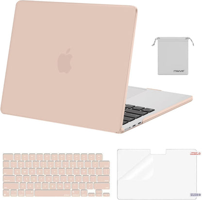 MOSISO Compatible with MacBook Air 13 inch Case M2-M5 2022-2026 A3449 A3240 A3113 A2681, 4 in 1 Protective Kit: Hard Shell, Keyboard Cover, Screen Film & Storage Pouch