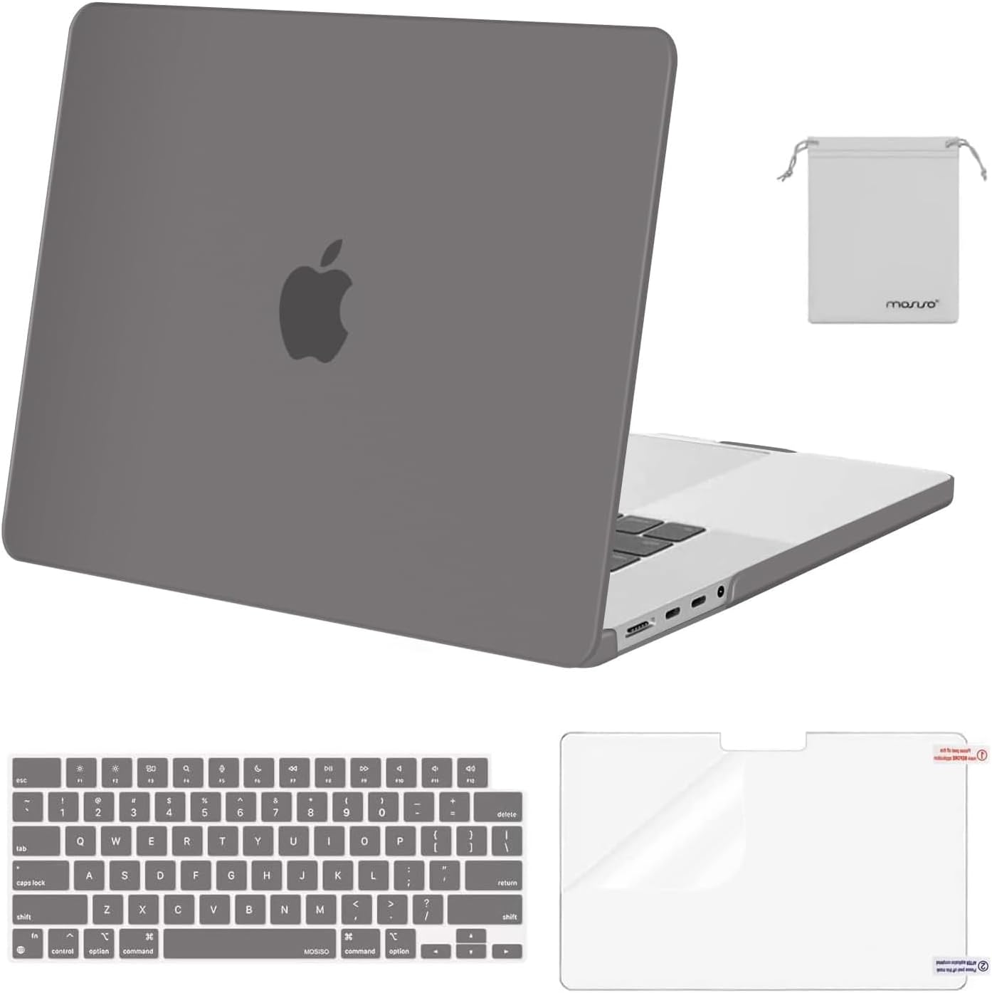 MOSISO Compatible with MacBook Pro 16 inch Case M5 2026 M4 2025 M3 M2 M1 2024-2021 A3429 A3428 A3403 A3186 A2991 A2780 A2485, Protective Hard Shell&Keyboard Cover&Screen Film&Pouch