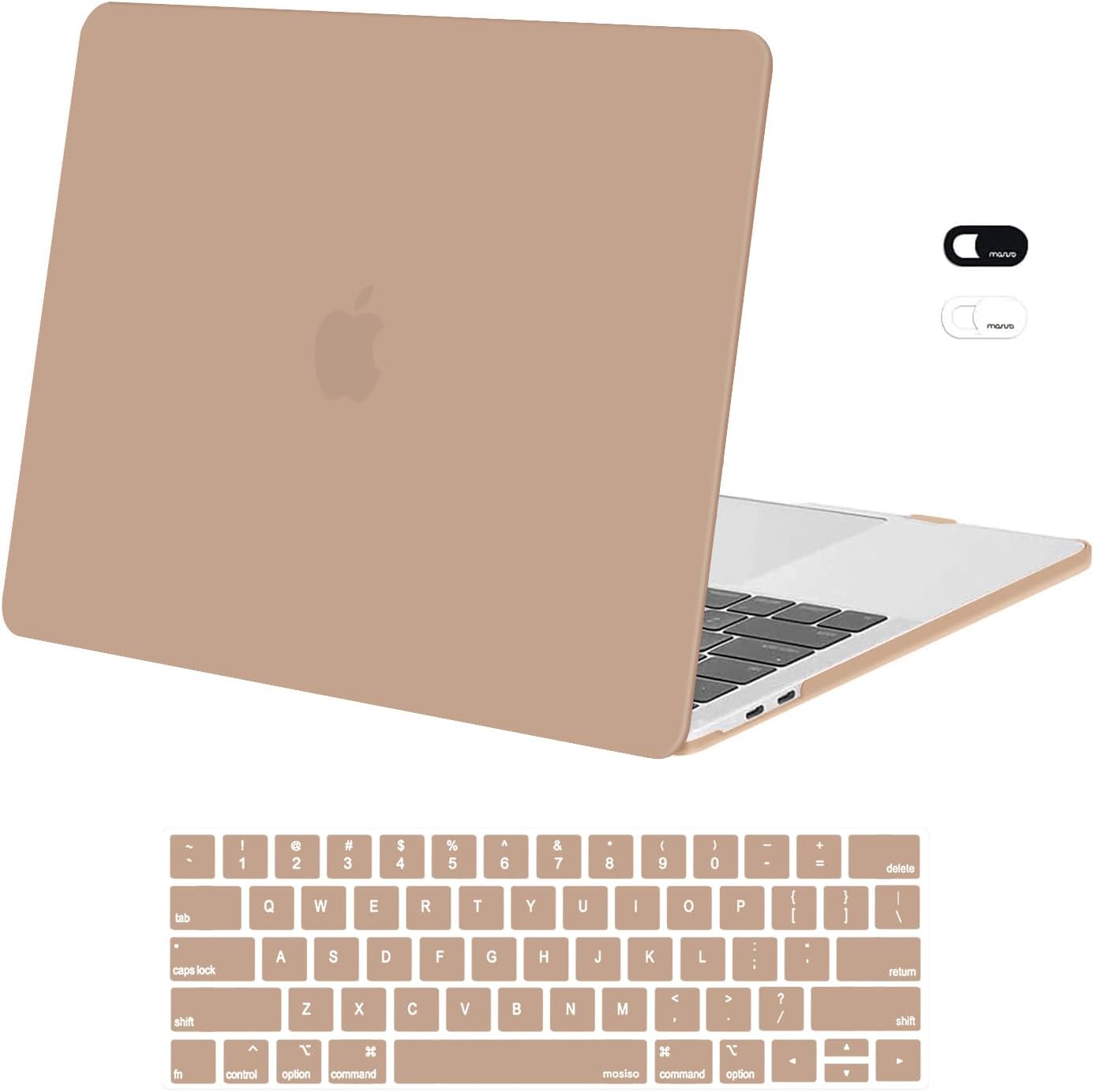 MOSISO Compatible with MacBook Pro 13 inch Case M2 2026, 2025, 2024-2016 A2338 M1 A2251 A2289 A2159 A1989 A1708 A1706,Plastic Hard Case&Keyboard Skin&Webcam Cover for MacBook Pro 13.3, Rose Quartz